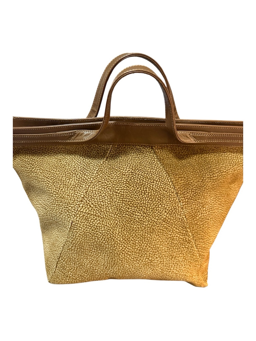 VINTAGE Borbonese Redwall Quail Italian Suede Satchel